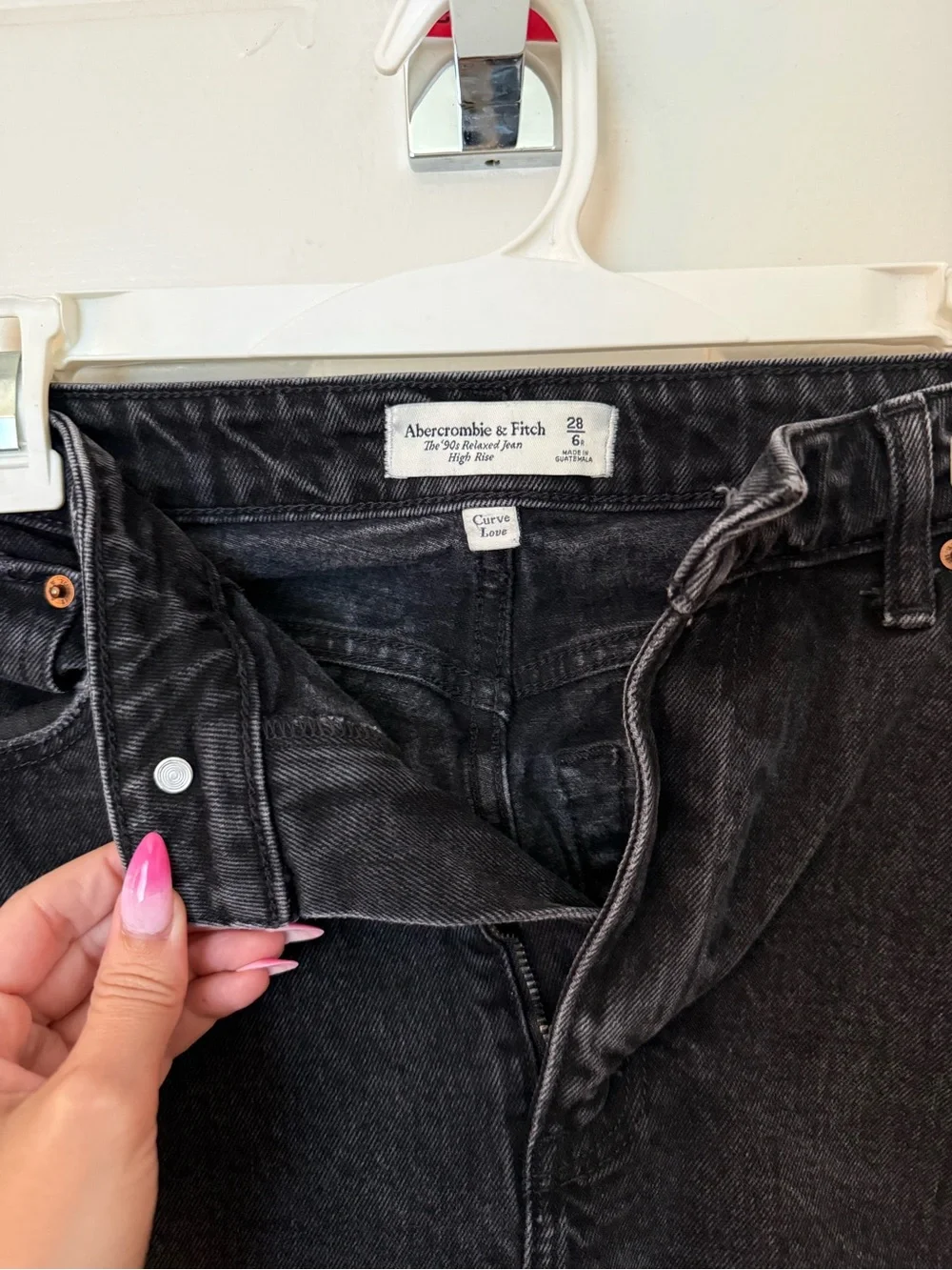 Abercrombie & Fitch Washed Black High-Rise Jeans
